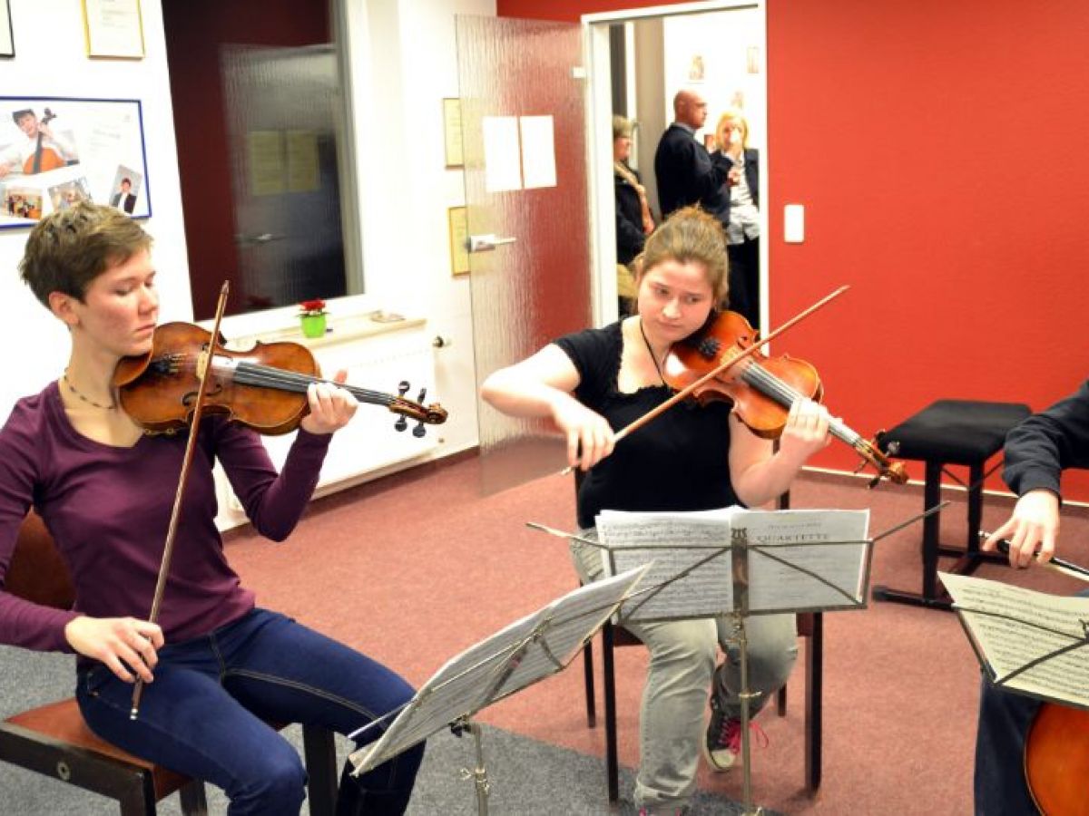 Streichquartett bei der Generalprobe